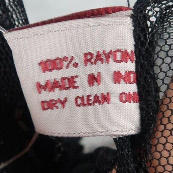 STERLING STYLES VINTAGE BLACK SLEEVELESS SHEER BEADED OVERLAY SHIFT DRESS SIZE L - Picture 3 of 9